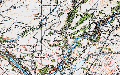 Old map of Bryngrunin in 1923