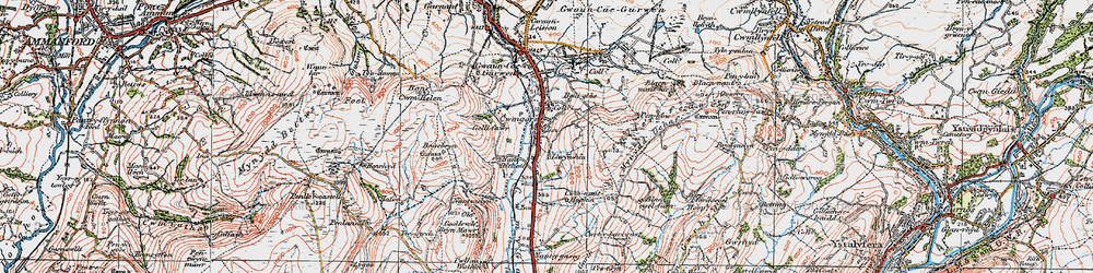 Old map of Cwmgors in 1923