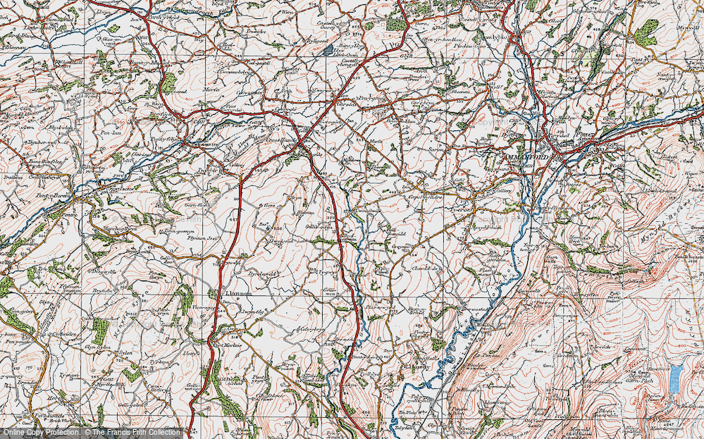 Old Map of Cwmgwili, 1923 in 1923