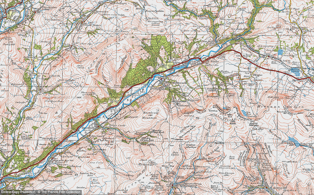 Old Map of Historic Map covering Twyn Gwyn in 1923