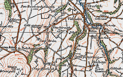 Old map of Cwmhiraeth in 1923