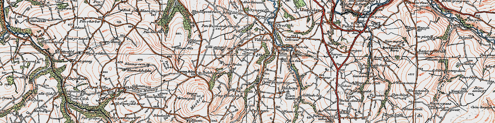 Old map of Cwmhiraeth in 1923