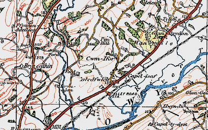 Old map of Brynwgan in 1923