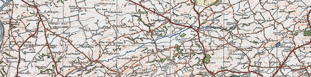 Old map of Cwmisfael in 1923