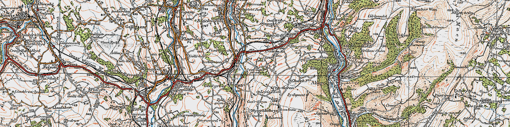 Old map of Cwmnantyrodyn in 1919