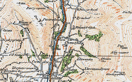 Old map of Cwmrhos in 1919
