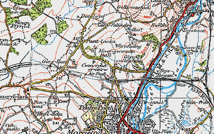 Old map of Cwmrhydyceirw in 1923