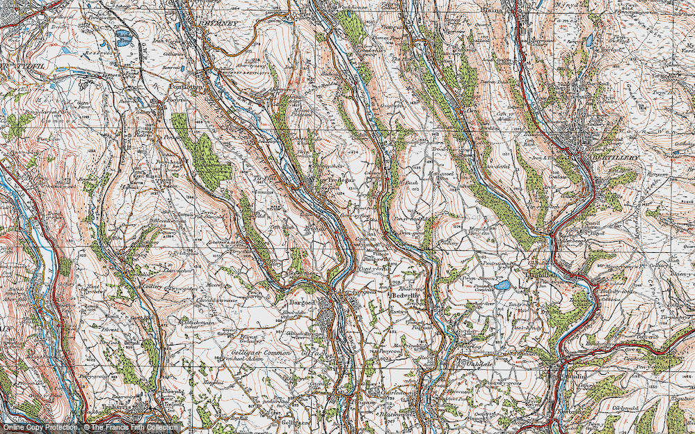 Old Map of Cwmsyfiog, 1919 in 1919