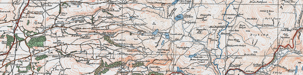 Old map of Banc Llety Ifan Hen in 1922