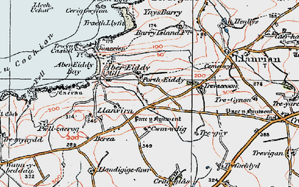 Old map of Cwmwdig Water in 1922