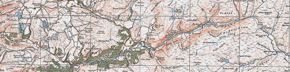 Old map of Cwmystwyth in 1922