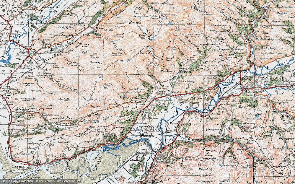Old Map of Historic Map covering Brynmorlo in 1922
