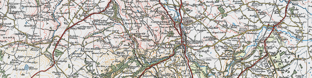Old map of Cymau in 1924