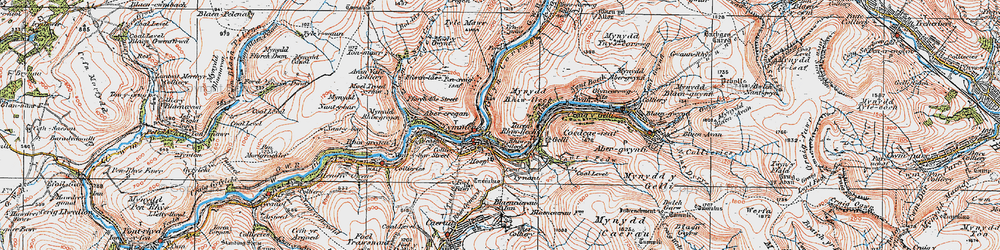 Old map of Cymer in 1923