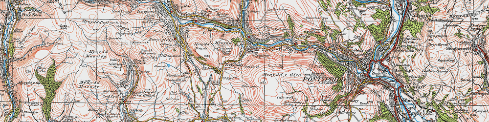 Old map of Cymmer in 1922