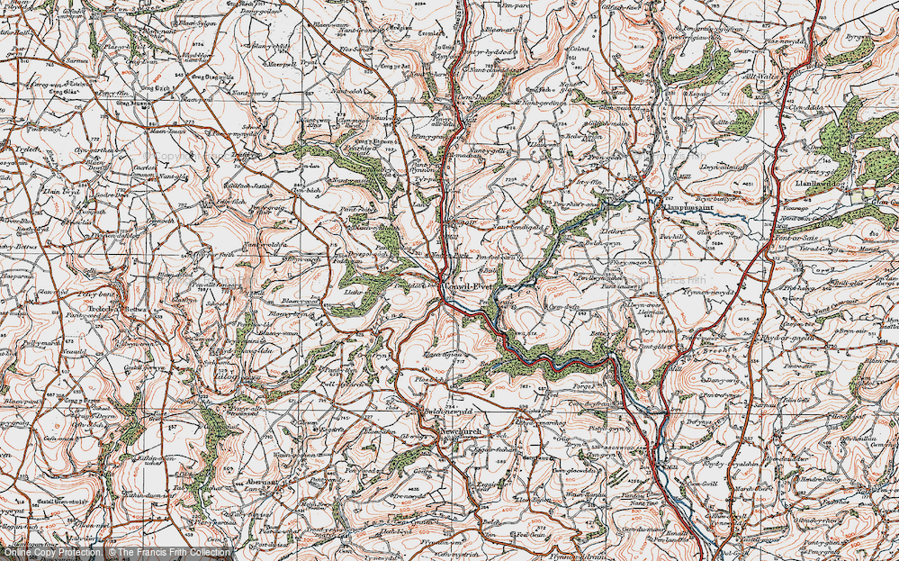 Old Map of Historic Map covering Blaenige in 1923
