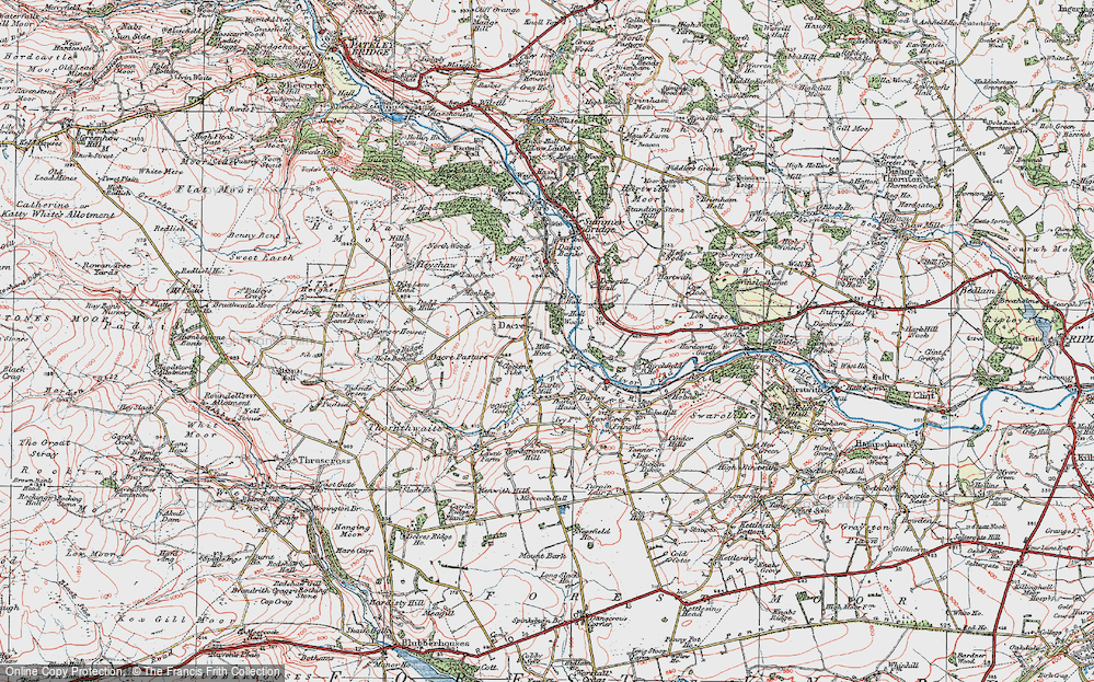 Old Map of Dacre, 1925 in 1925