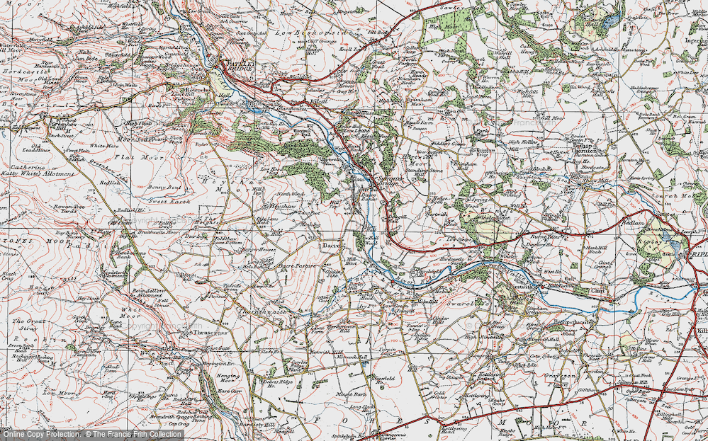 Old Map of Dacre Banks, 1925 in 1925