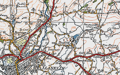 Old map of Dafen in 1923