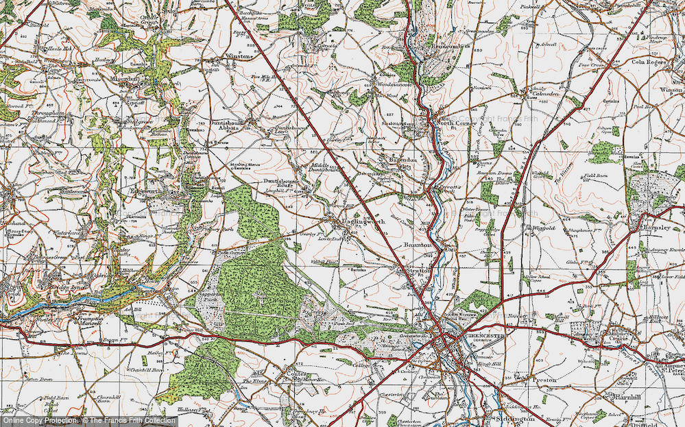 Old Map of Daglingworth, 1919 in 1919