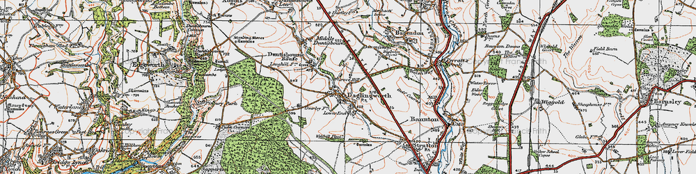 Old map of Daglingworth in 1919