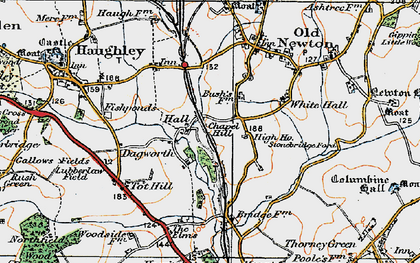 Old map of Dagworth in 1921