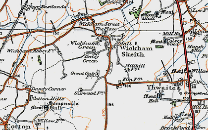 Old map of Daisy Green in 1920