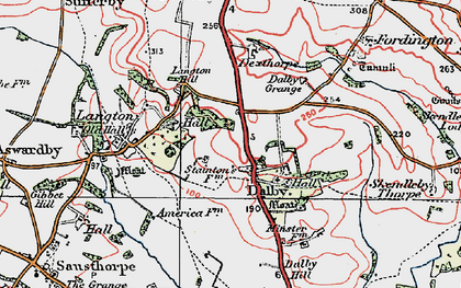 Old map of Dalby in 1923