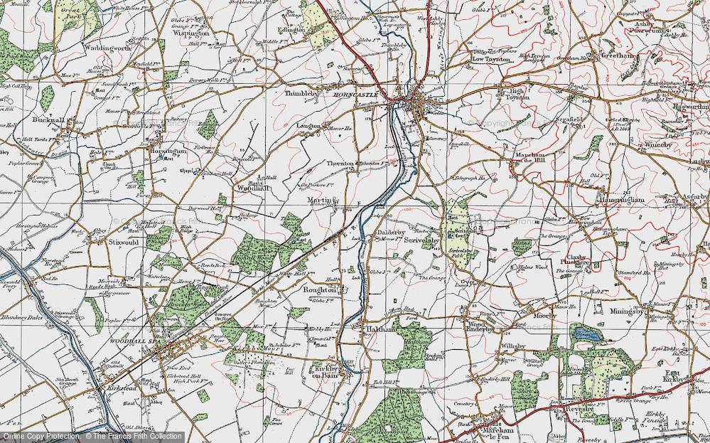 Old Map of Dalderby, 1923 in 1923
