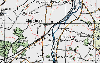 Old map of Dalderby in 1923