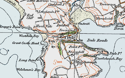 Old map of Dale in 1922