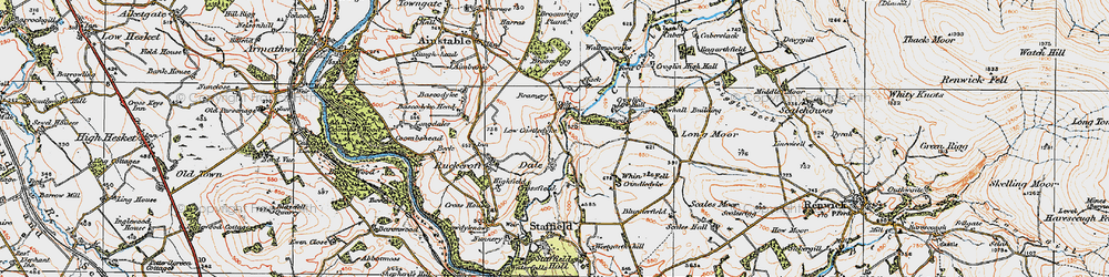 Old map of Barugh Cottages in 1925
