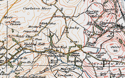 Old map of Cononley Moor in 1925