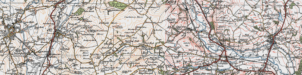 Old map of Cononley Moor in 1925
