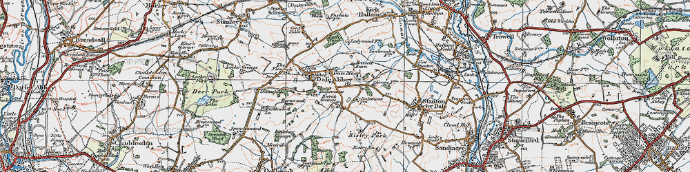 Old map of Dale Moor in 1921
