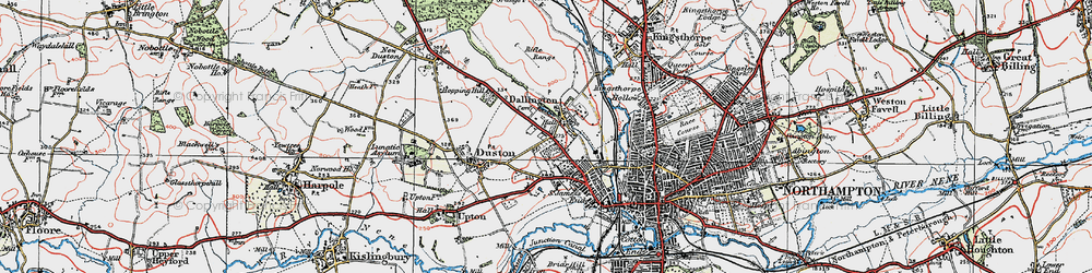 Old map of Dallington in 1919