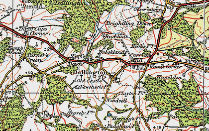 Old map of Dallington in 1920