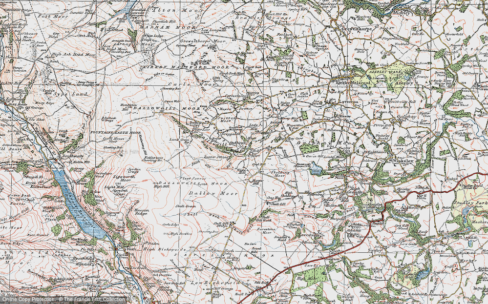 Old Map of Dallow, 1925 in 1925