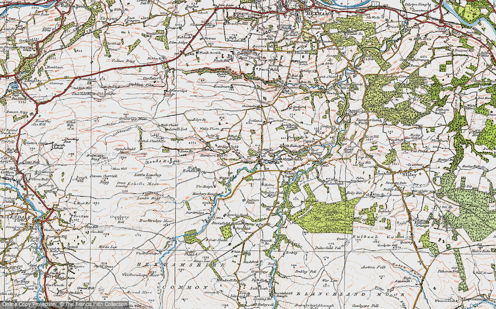 Old Map of Historic Map covering Burnt Ridge in 1925