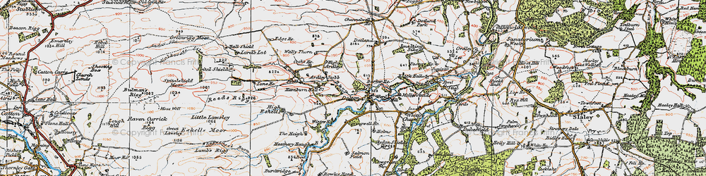 Old map of Barker Ho in 1925