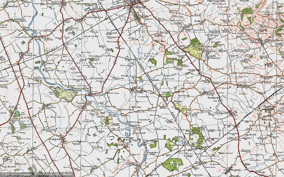 Old Map of Historic Map covering Sowerby Parks in 1925