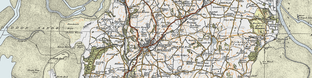Old map of Dalton-In-Furness in 1925