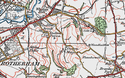 Old map of Dalton Magna in 1923