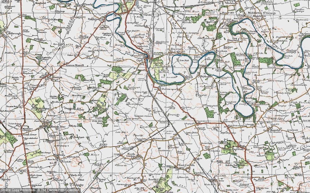 Old Map of Historic Map covering Birch Carr in 1925