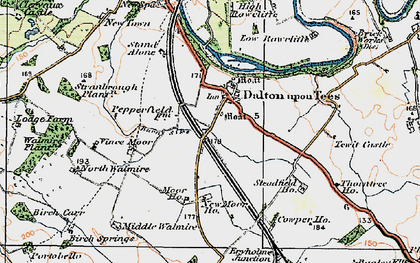 Old map of Dalton-on-Tees in 1925