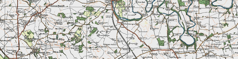 Old map of Burn Sike in 1925