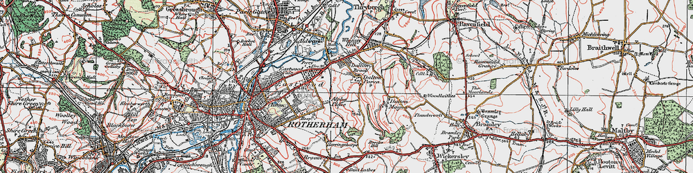 Old map of Dalton Parva in 1923