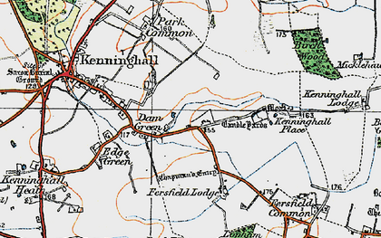 Old map of Dam Green in 1920