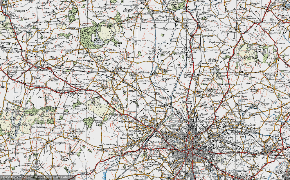 Old Map of Dam Mill, 1921 in 1921