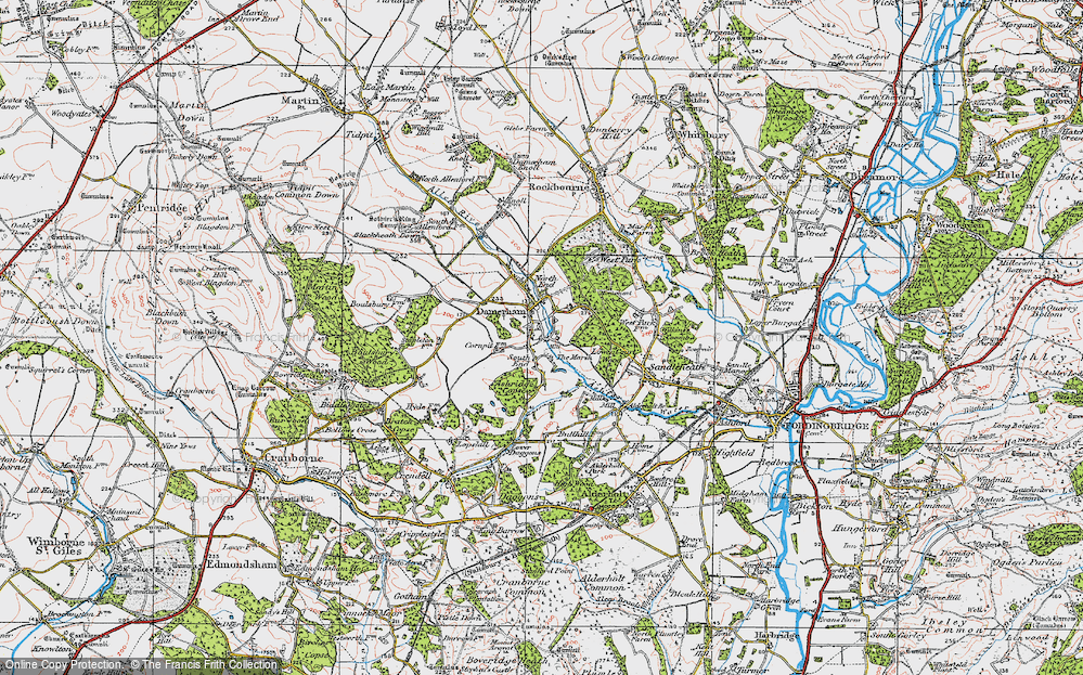 Old Map of Historic Map covering Ashridge Copse in 1919